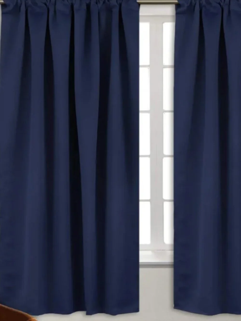 Navy Blue Green Curtains